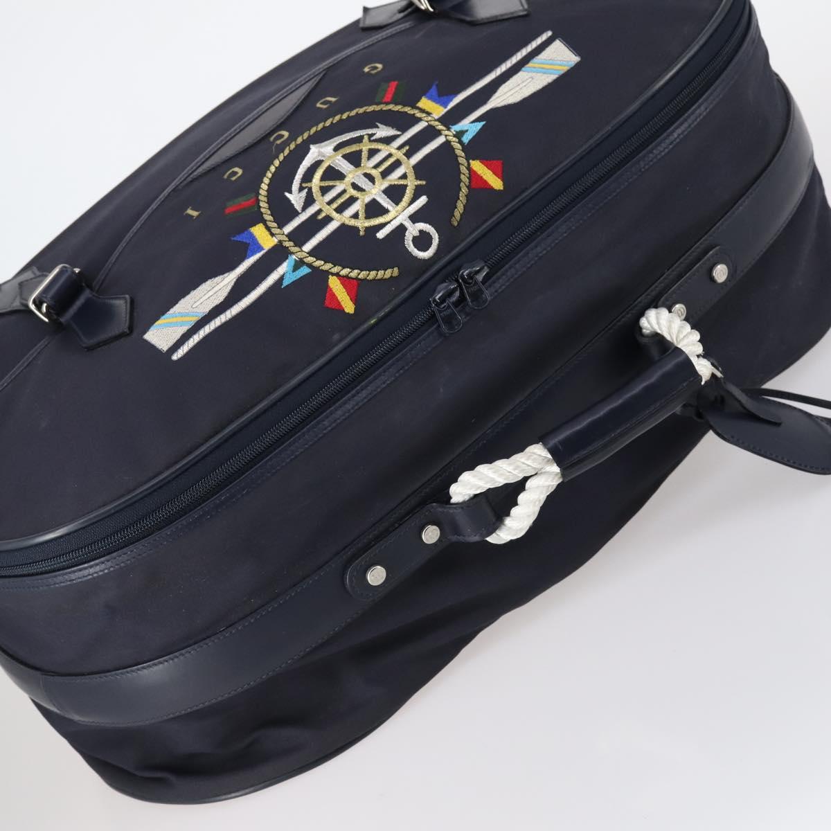 GUCCI travel Boston Bag Coated Canvas Navy Auth sw1600