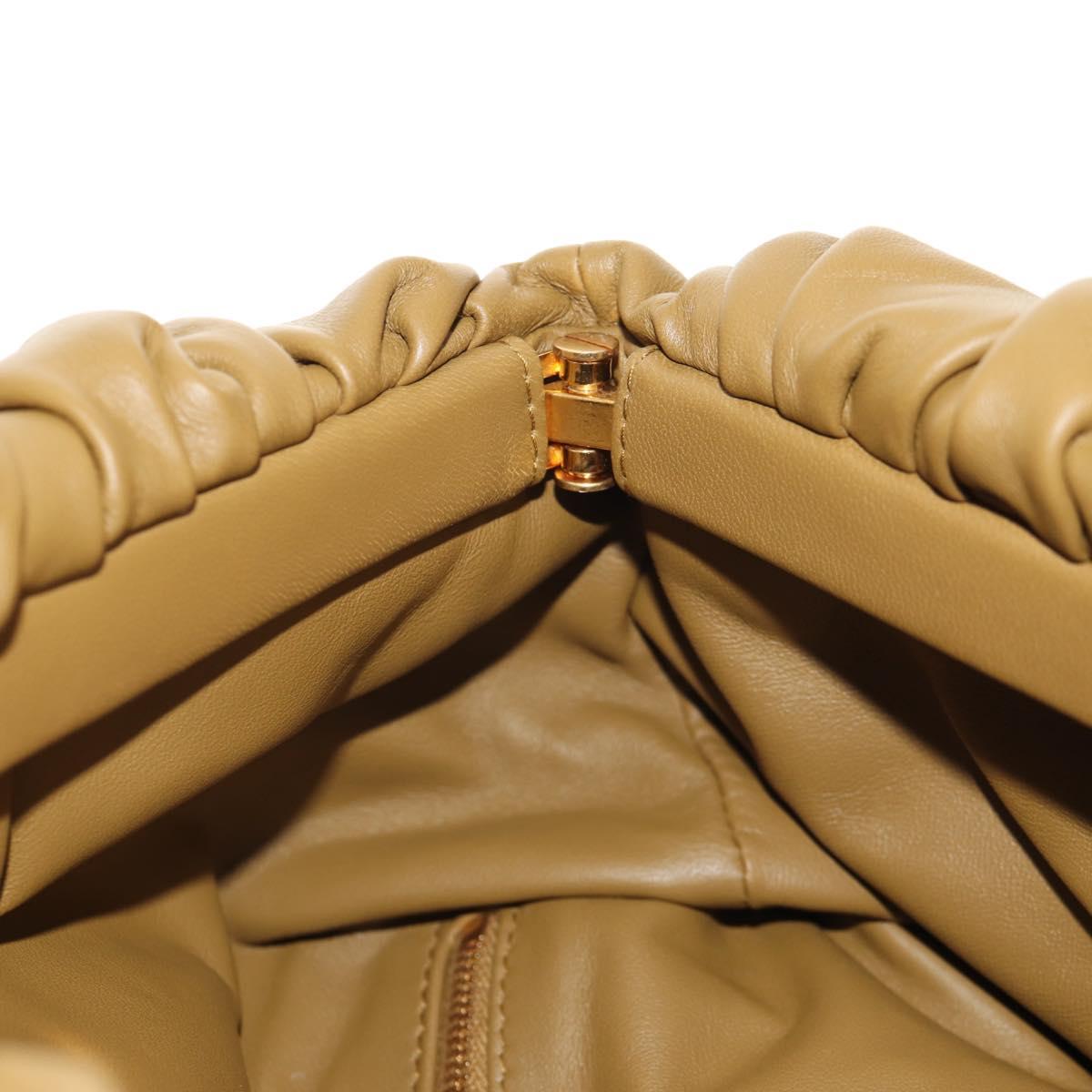 BOTTEGA VENETA Body Bag Leather Gold Khaki Auth sw1602M