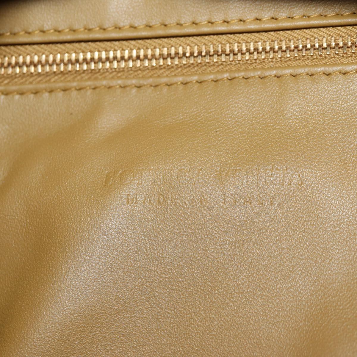 BOTTEGA VENETA Body Bag Leather Gold Khaki Auth sw1602M