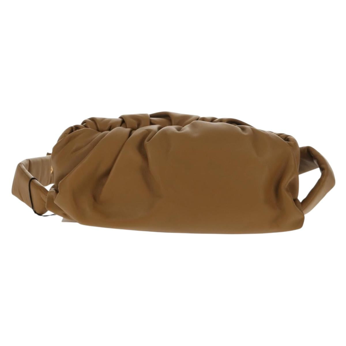 BOTTEGA VENETA Body Bag Leather Gold Khaki Auth sw1602M