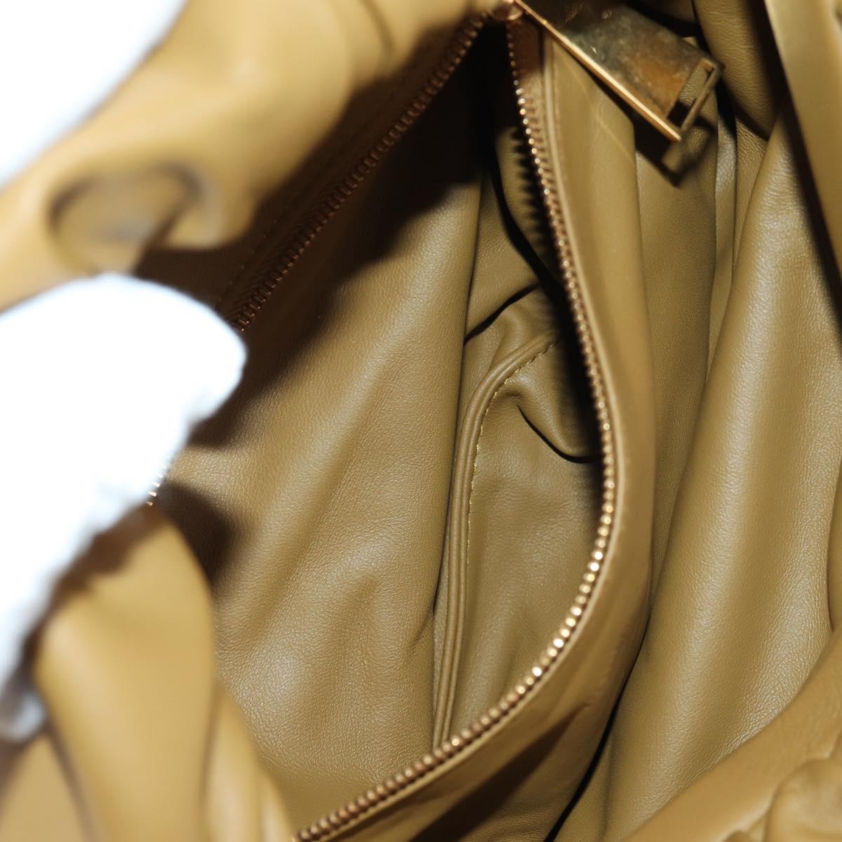 BOTTEGA VENETA Body Bag Leather Gold Khaki Auth sw1602M