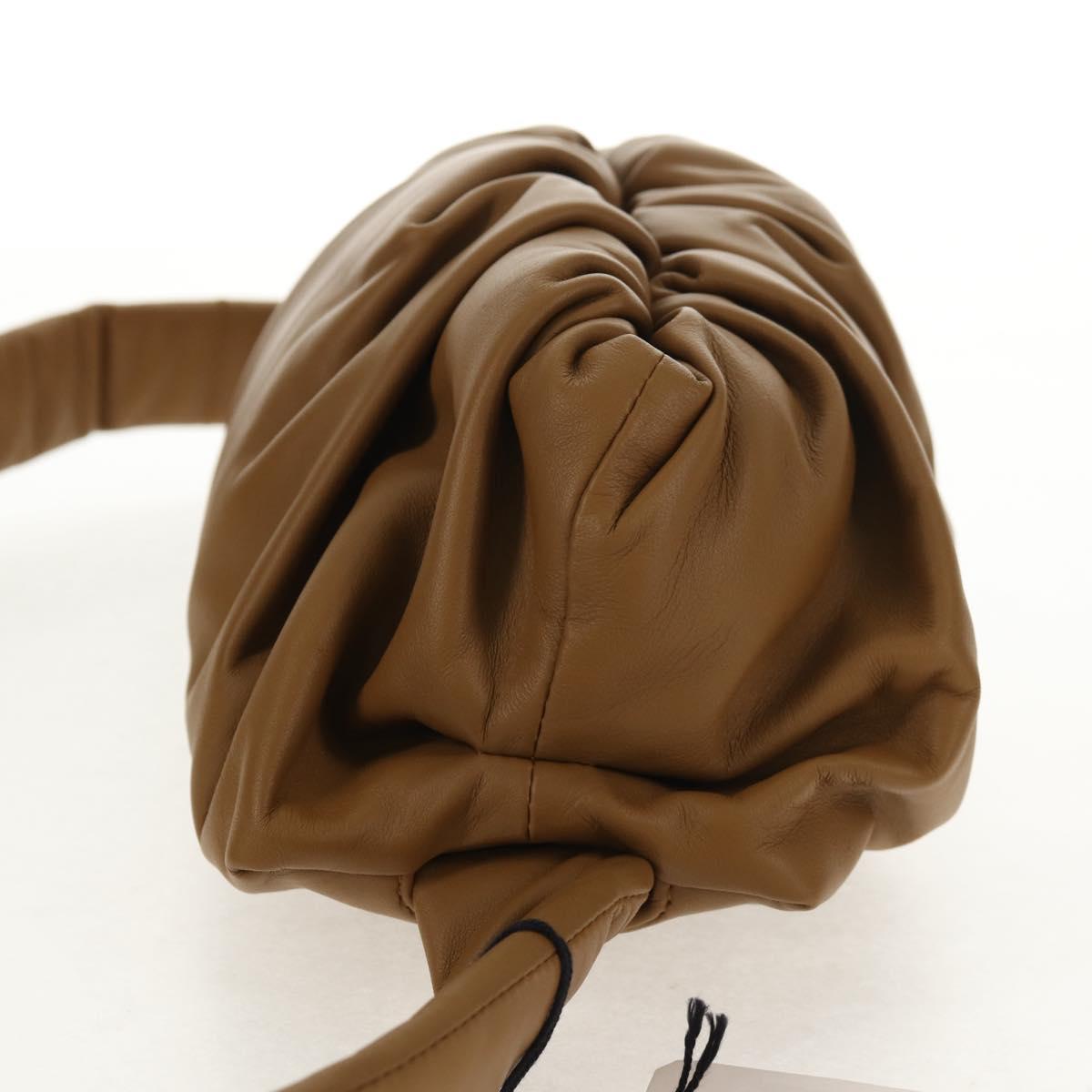 BOTTEGA VENETA Body Bag Leather Gold Khaki Auth sw1602M