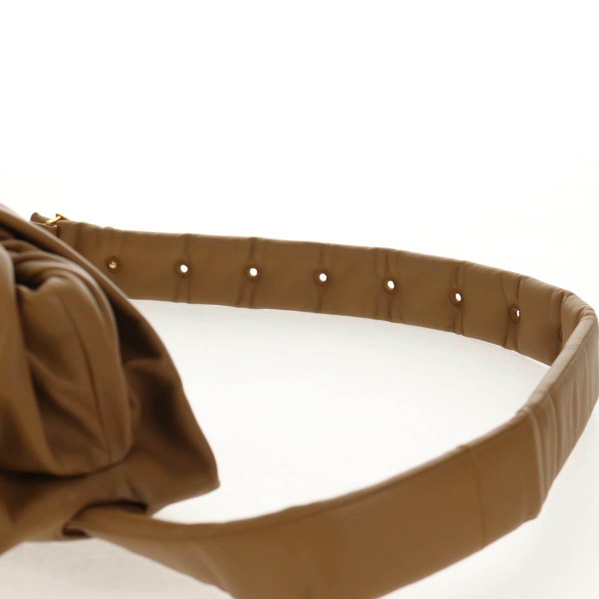 BOTTEGA VENETA Body Bag Leather Gold Khaki Auth sw1602M