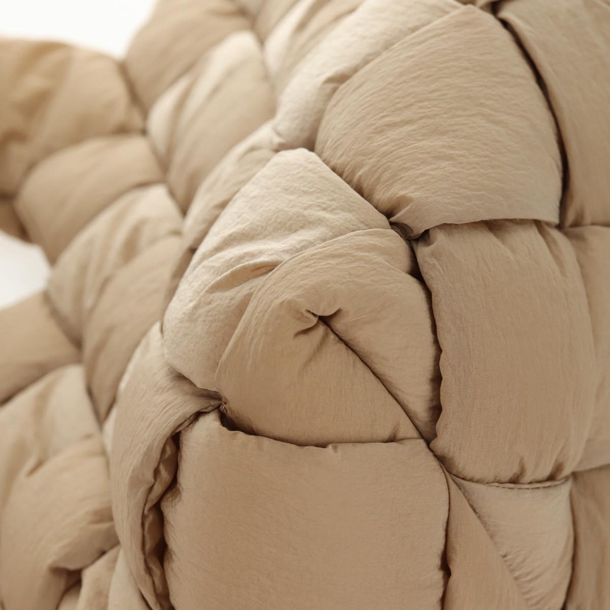 BOTTEGA VENETA Cassette Padded INTRECCIATO Bag Nylon Beige 670207 Auth sw1603M