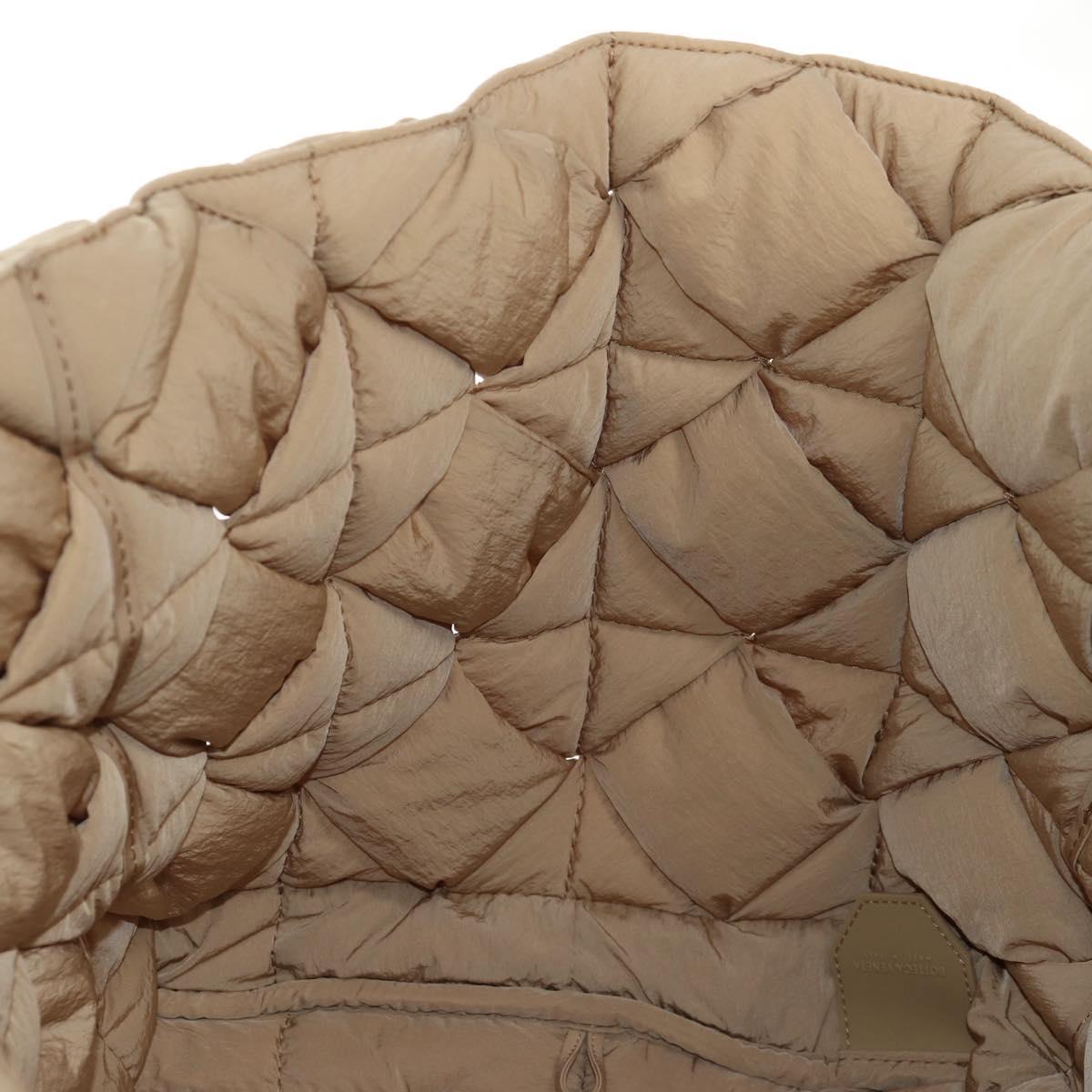 BOTTEGA VENETA Cassette Padded INTRECCIATO Bag Nylon Beige 670207 Auth sw1603M