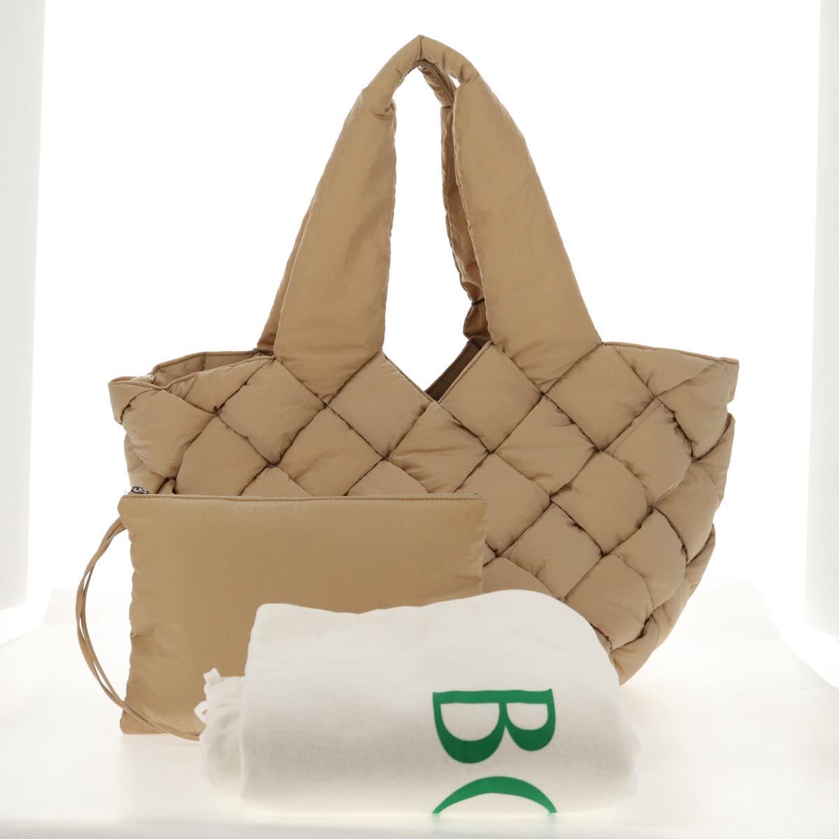 BOTTEGA VENETA Cassette Padded INTRECCIATO Bag Nylon Beige 670207 Auth sw1603M