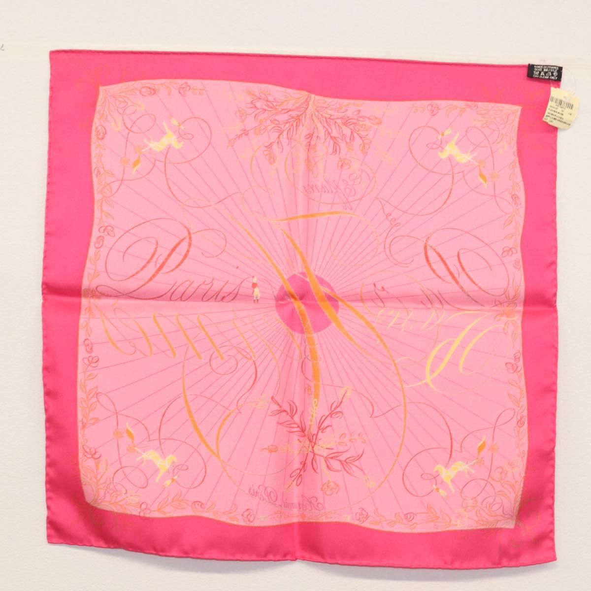 HERMES Carre 40 Scarf ""Effluves"" Silk Fuchsia Auth sw1608