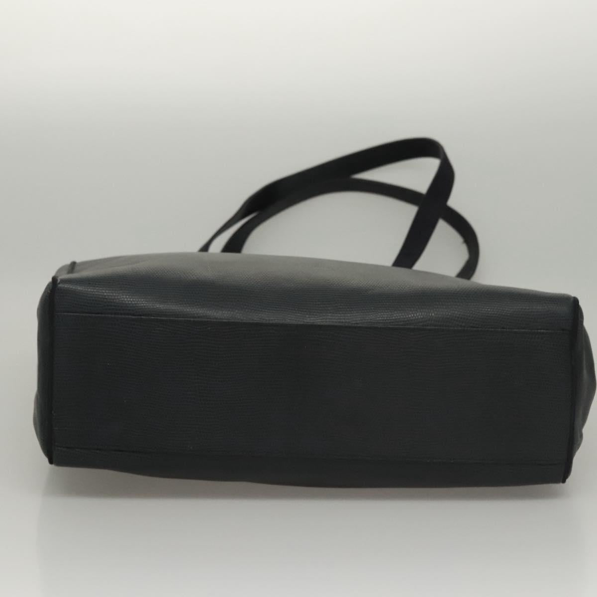 Salvatore Ferragamo Tote Bag Embossed Leather Navy Auth sw161