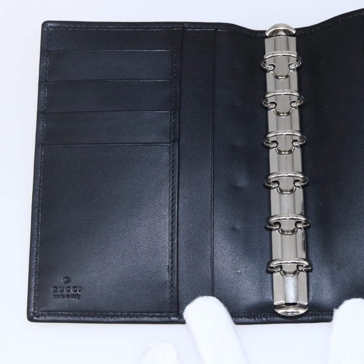 GUCCI Jackie Day Planner Cover Leather Black Silver 29966 1147 Auth sw1611