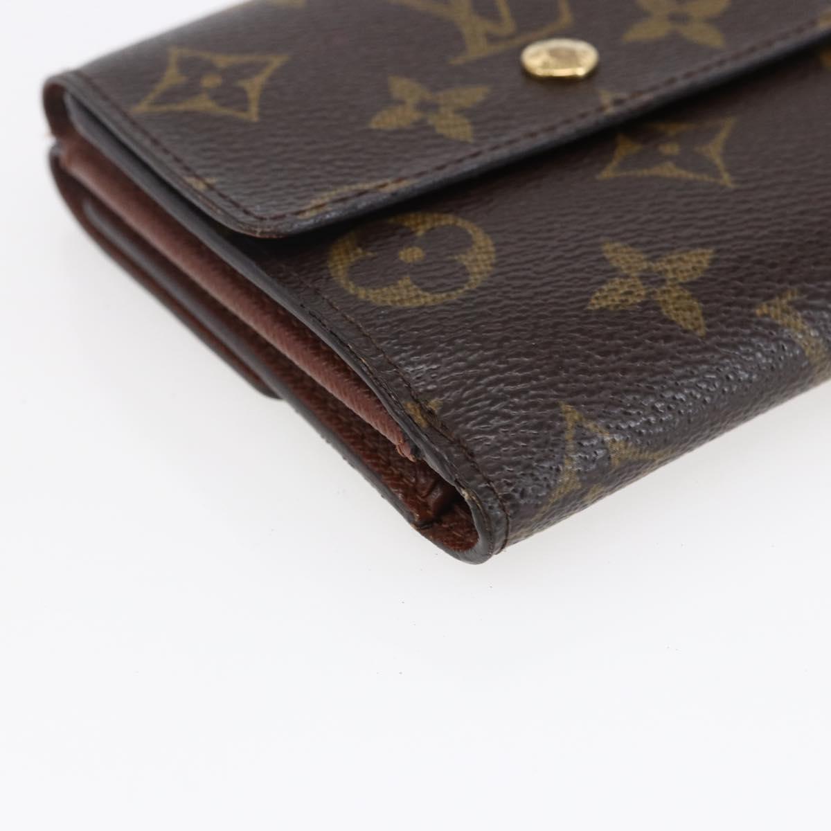 LOUIS VUITTON Monogram Portefeuille Elise Trifold Wallet M61654 LV Auth sw1612