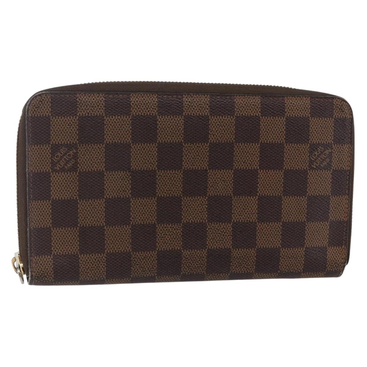 LOUIS VUITTON Damier Ebene Zippy Organizer Long Wallet N60003 LV Auth sw1614