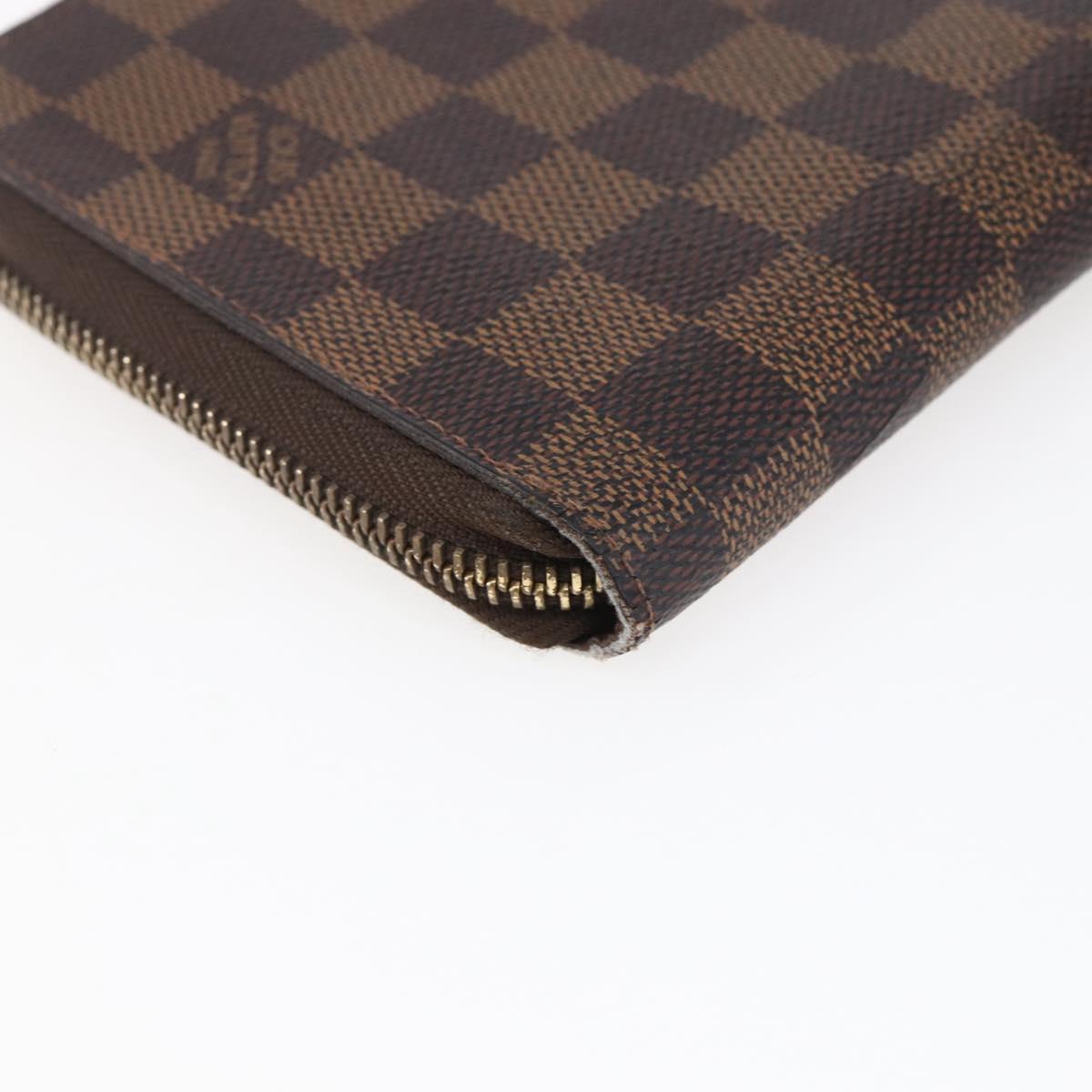 LOUIS VUITTON Damier Ebene Zippy Organizer Long Wallet N60003 LV Auth sw1614