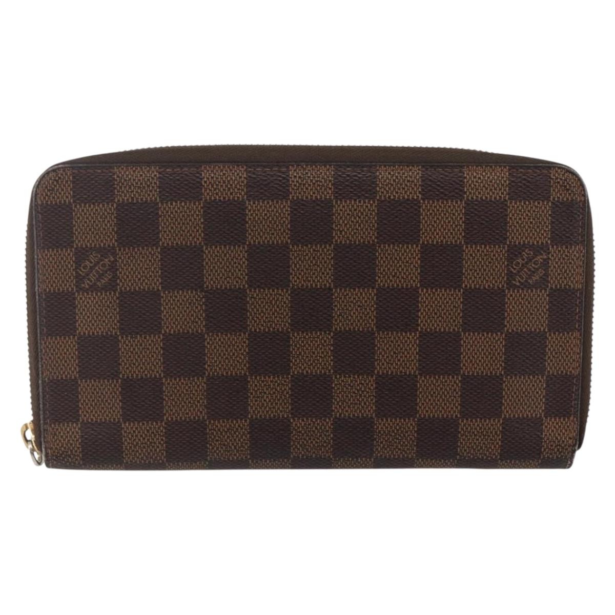 LOUIS VUITTON Damier Ebene Zippy Organizer Long Wallet N60003 LV Auth sw1614
