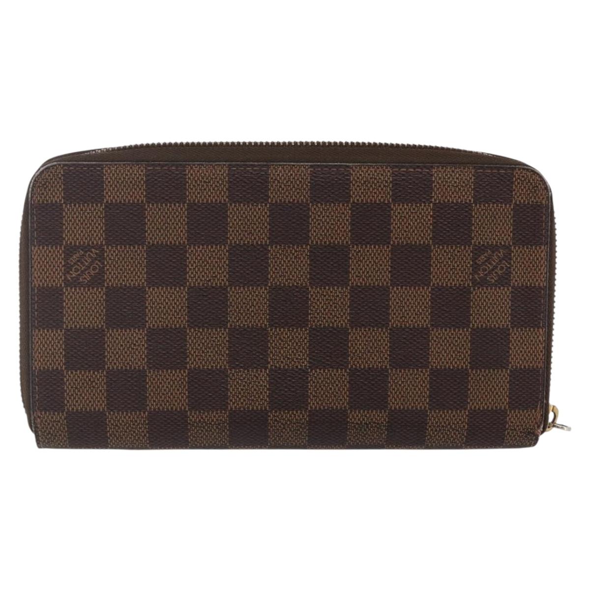 LOUIS VUITTON Damier Ebene Zippy Organizer Long Wallet N60003 LV Auth sw1614