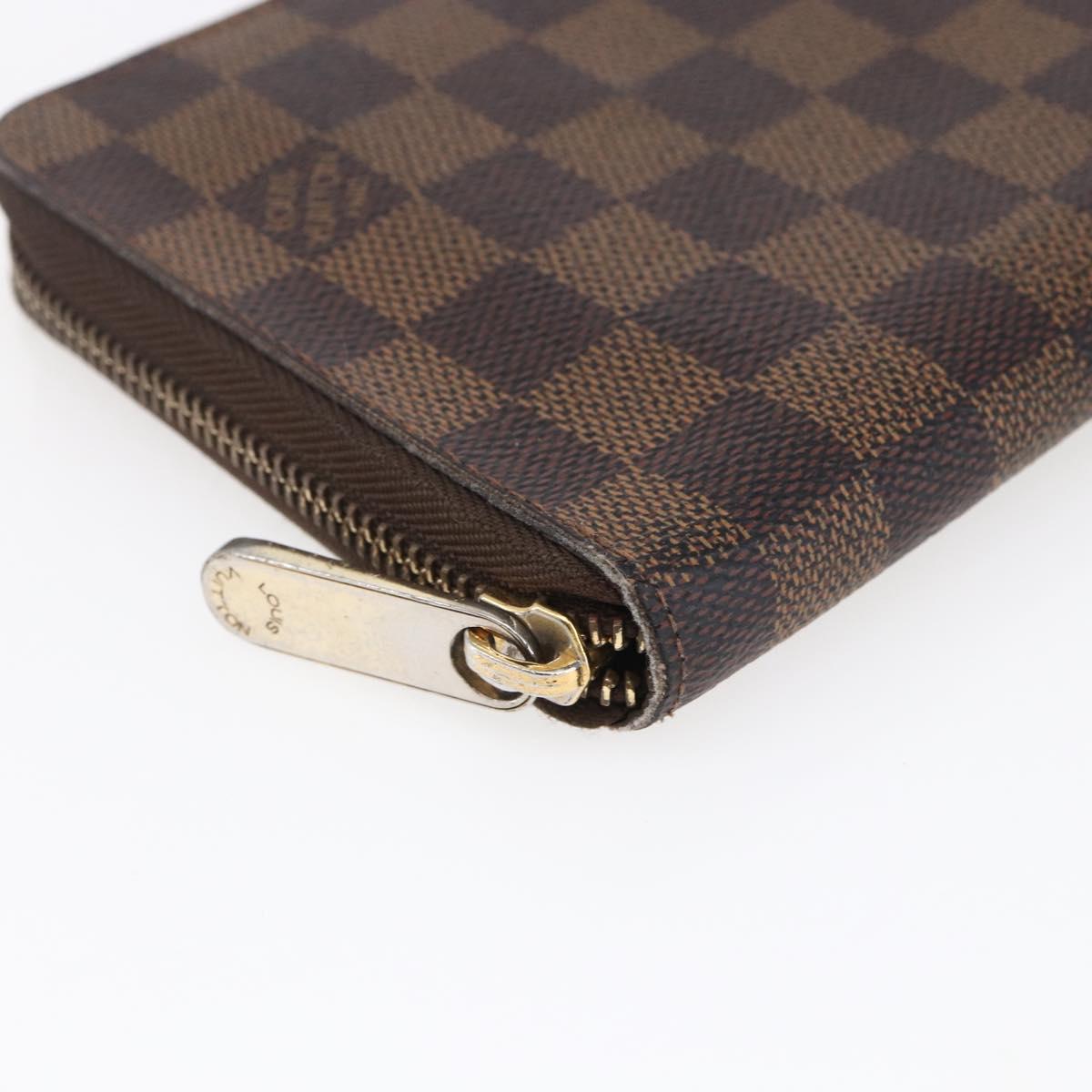 LOUIS VUITTON Damier Ebene Zippy Organizer Long Wallet N60003 LV Auth sw1614