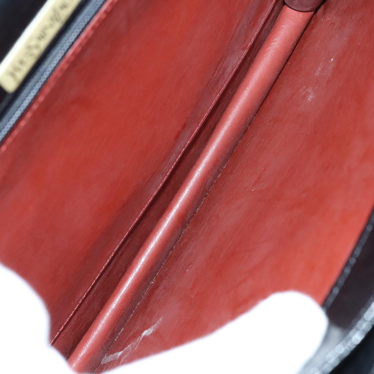 SAINT LAURENT Shoulder Bag Leather Embossed Black Auth sw162