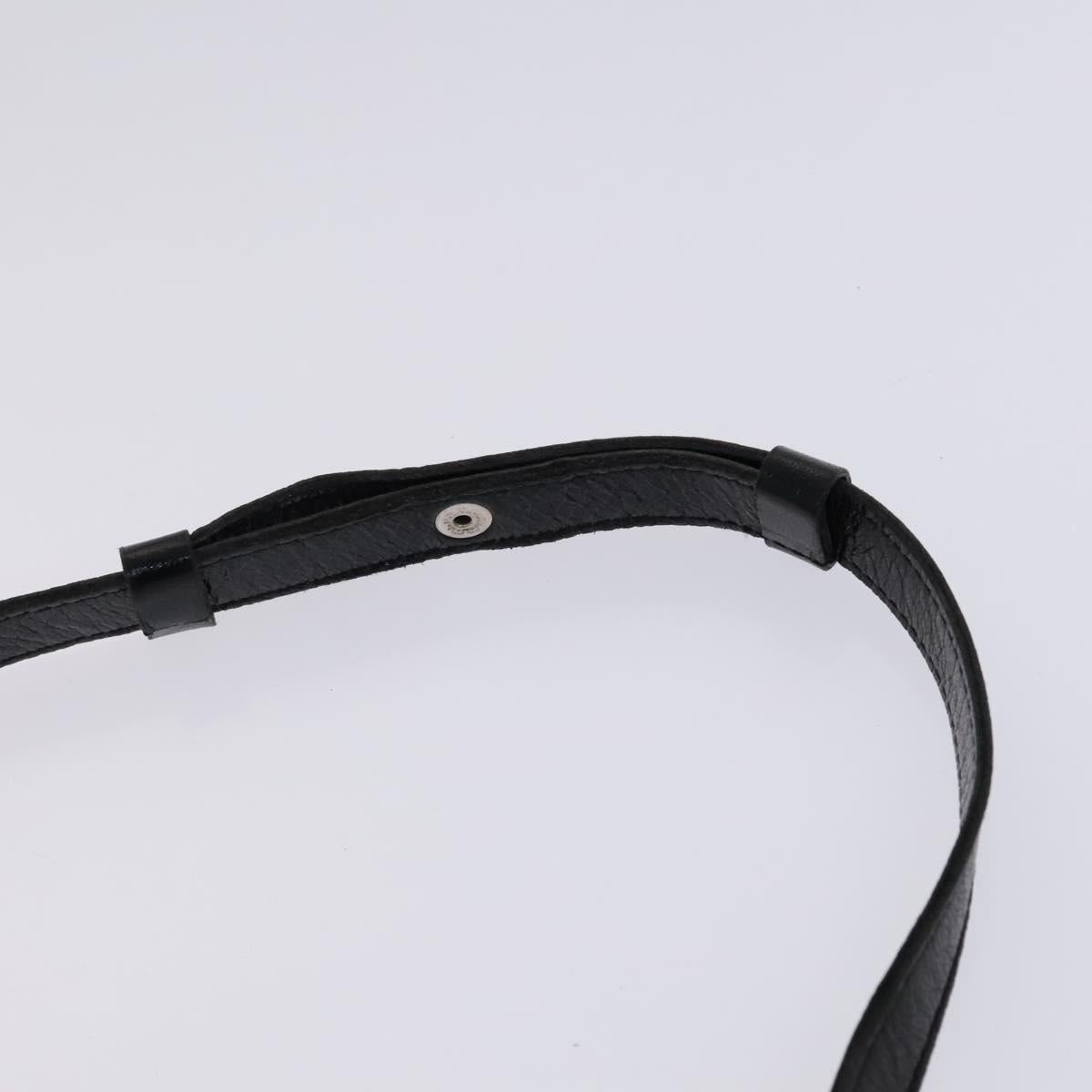 SAINT LAURENT Shoulder Bag Leather Embossed Black Auth sw162