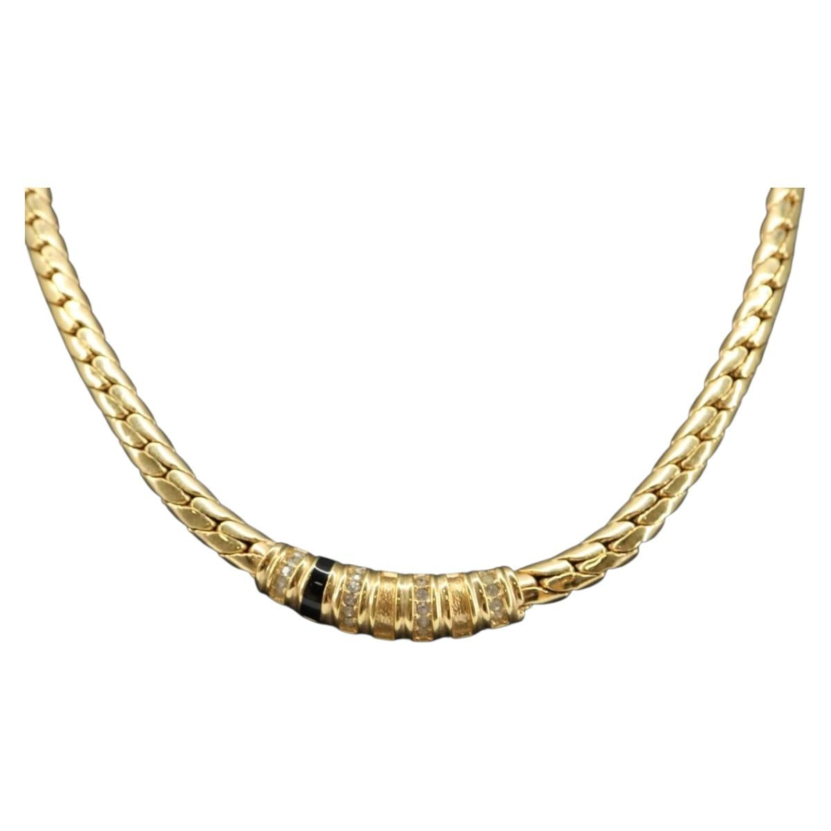 Christian Dior Necklace metal Gold Auth sw1620