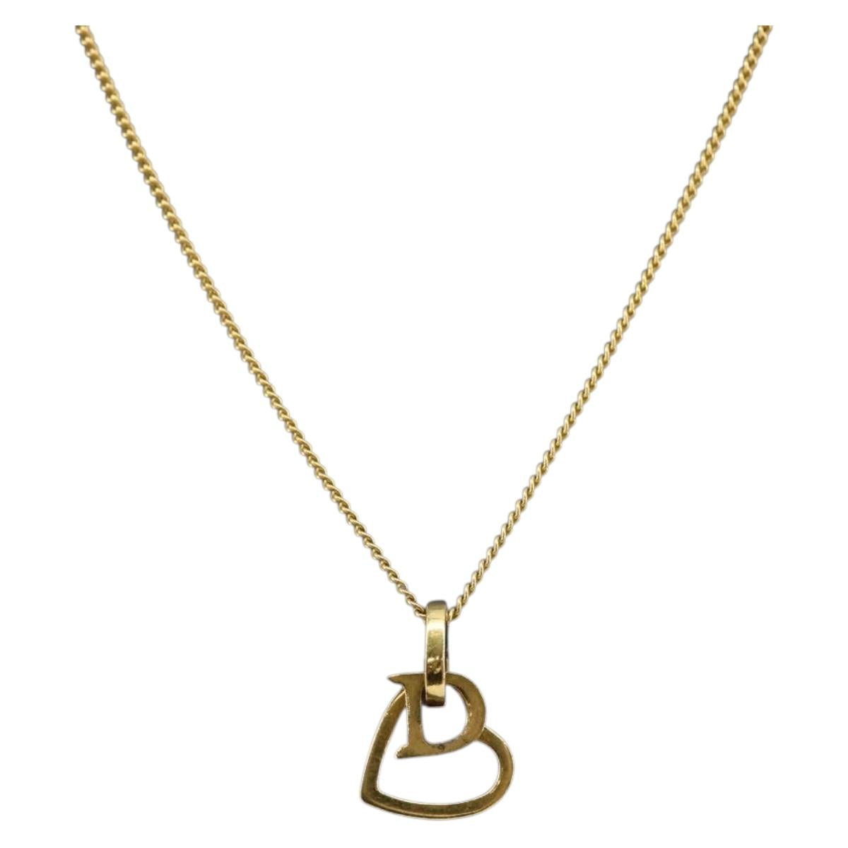Christian Dior Necklace metal Gold Auth sw1622