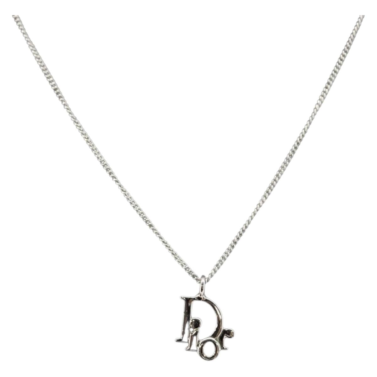 Christian Dior Necklace metal Silver Auth sw1625