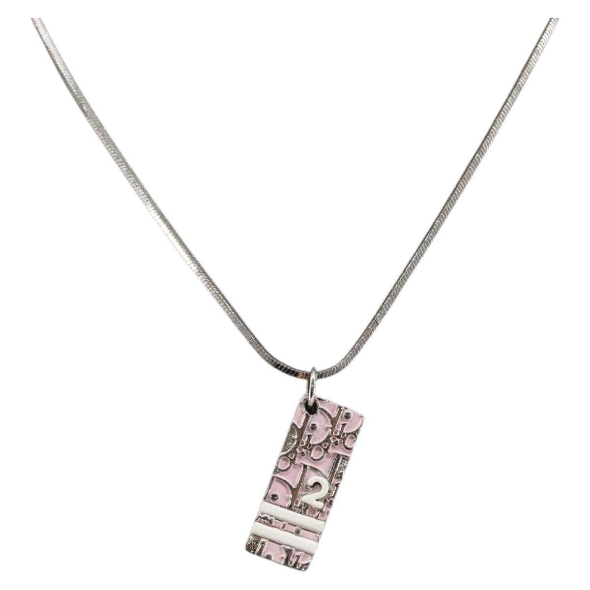 Christian Dior Necklace metal Silver Auth sw1626