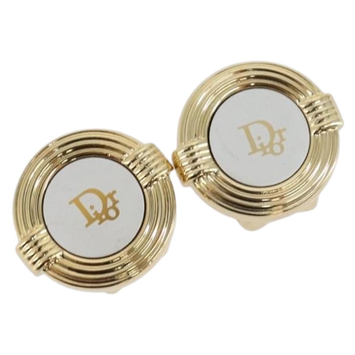 Christian Dior Earring metal Gold Auth sw1628