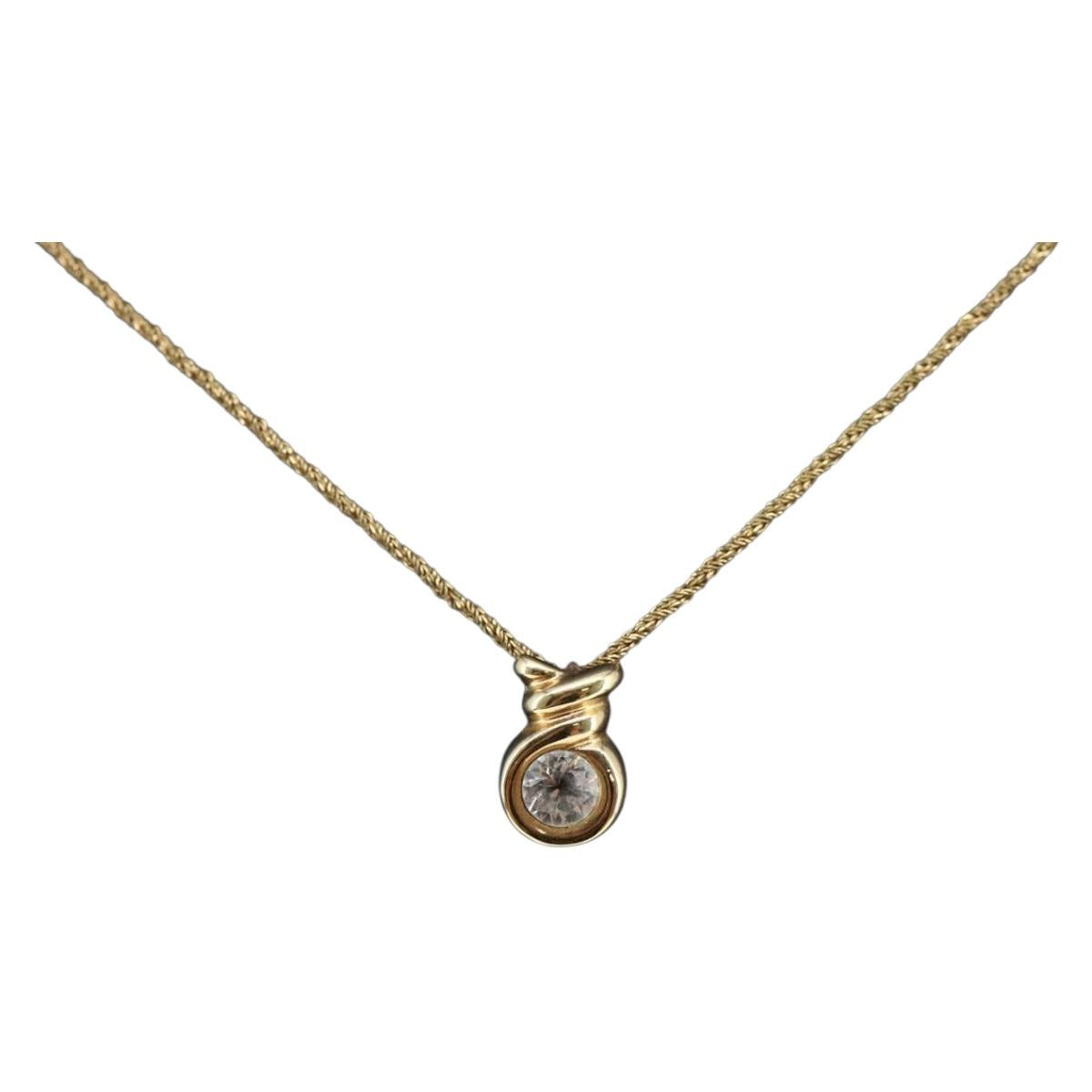 Christian Dior Necklace metal Gold Auth sw1634