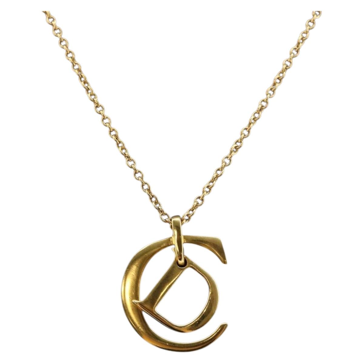 Christian Dior Necklace metal Gold Auth sw1635