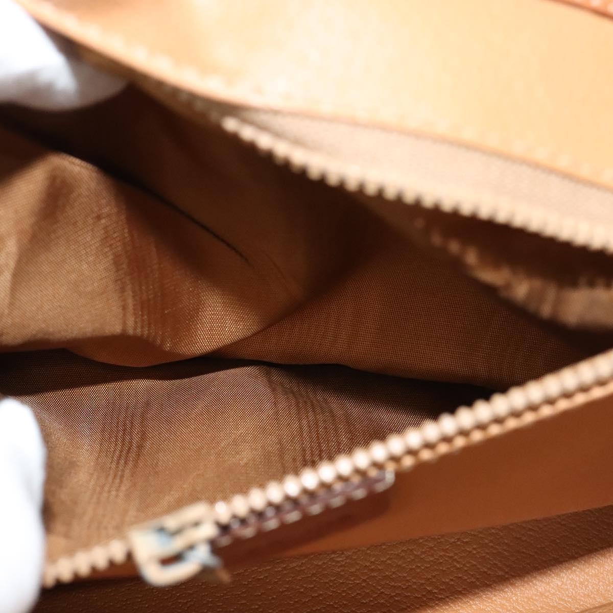 CELINE Macadam Canvas Shoulder Bag PVC Leather Brown Gold Auth sw164