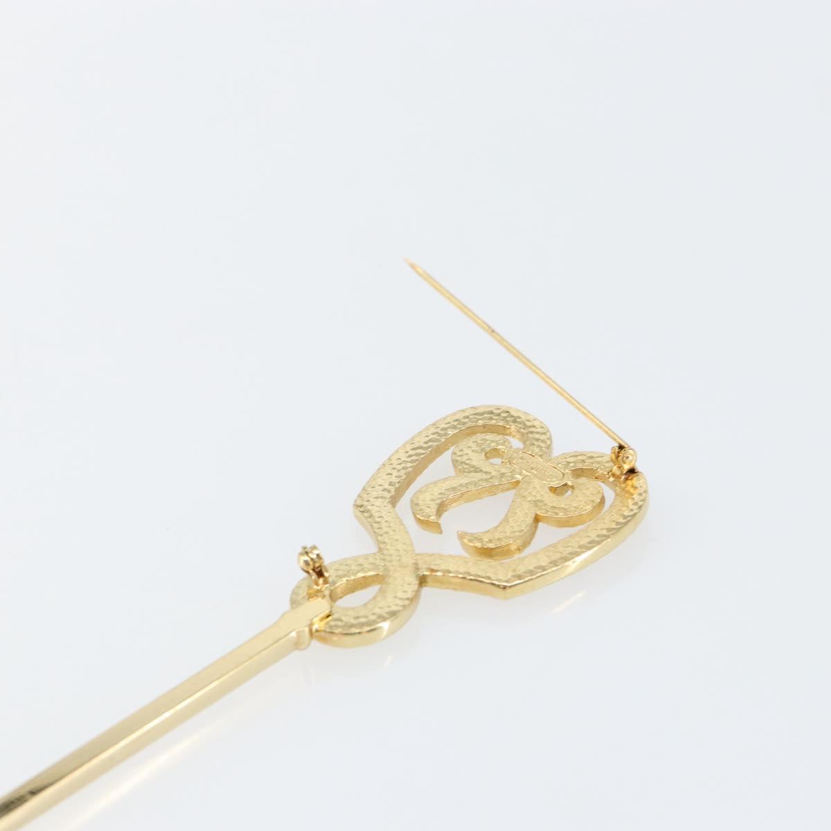 Christian Dior Brooch metal Gold Auth sw1641