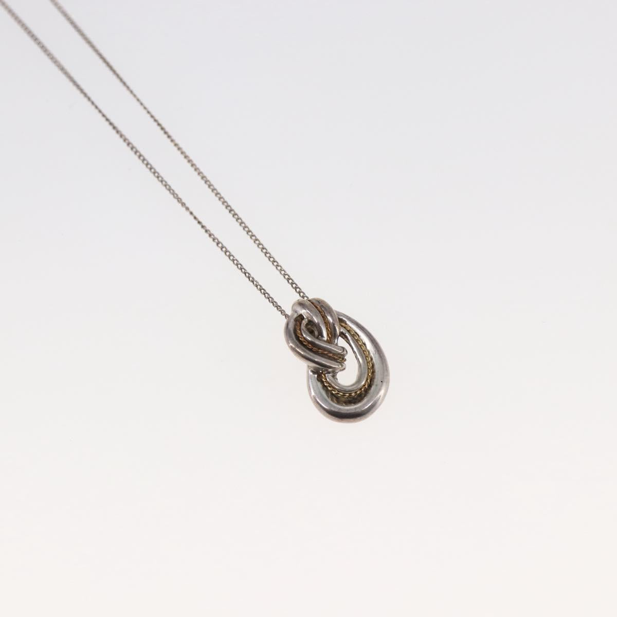 TIFFANY&Co. 18K Yellow Gold Twist Knot Necklace Ag925 Silver Auth SW1642