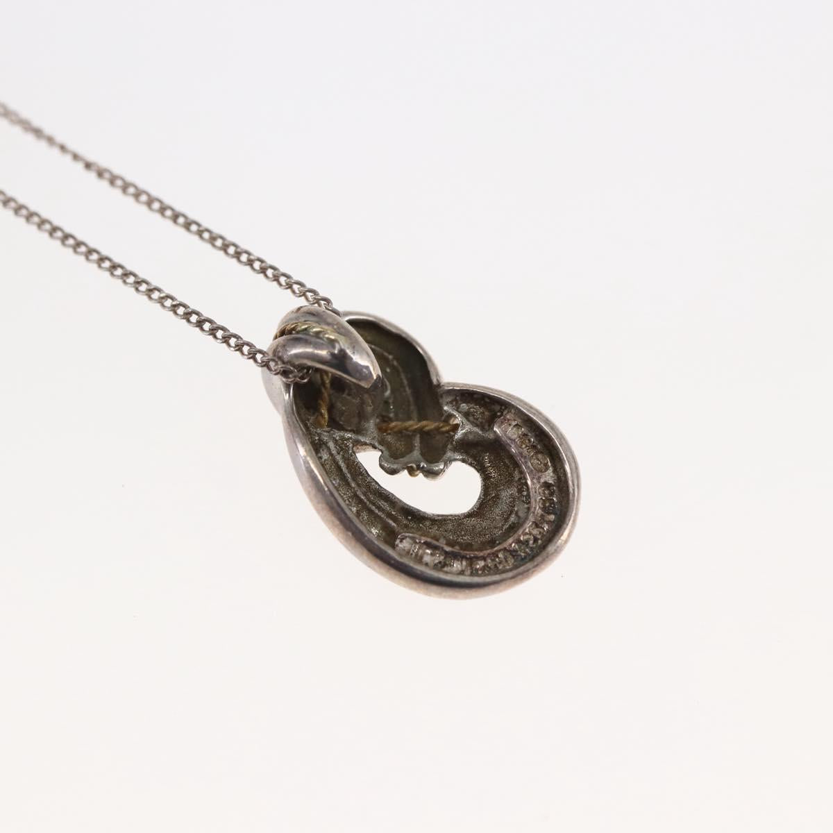 TIFFANY&Co. 18K Yellow Gold Twist Knot Necklace Ag925 Silver Auth SW1642
