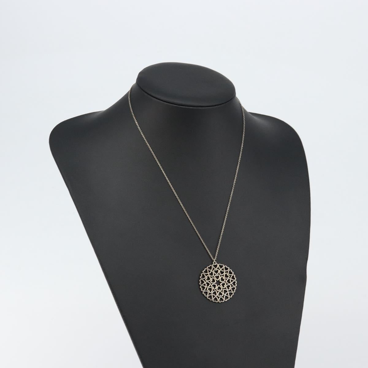 TIFFANY&Co. Crown of Hearts Medallion Necklace Ag925 Silver Auth SW1644