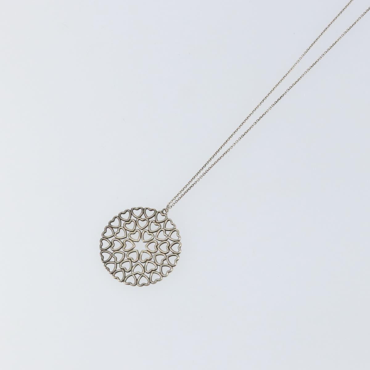 TIFFANY&Co. Crown of Hearts Medallion Necklace Ag925 Silver Auth SW1644