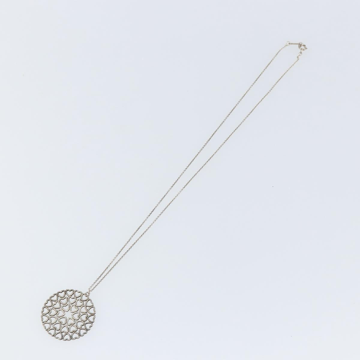 TIFFANY&Co. Crown of Hearts Medallion Necklace Ag925 Silver Auth SW1644