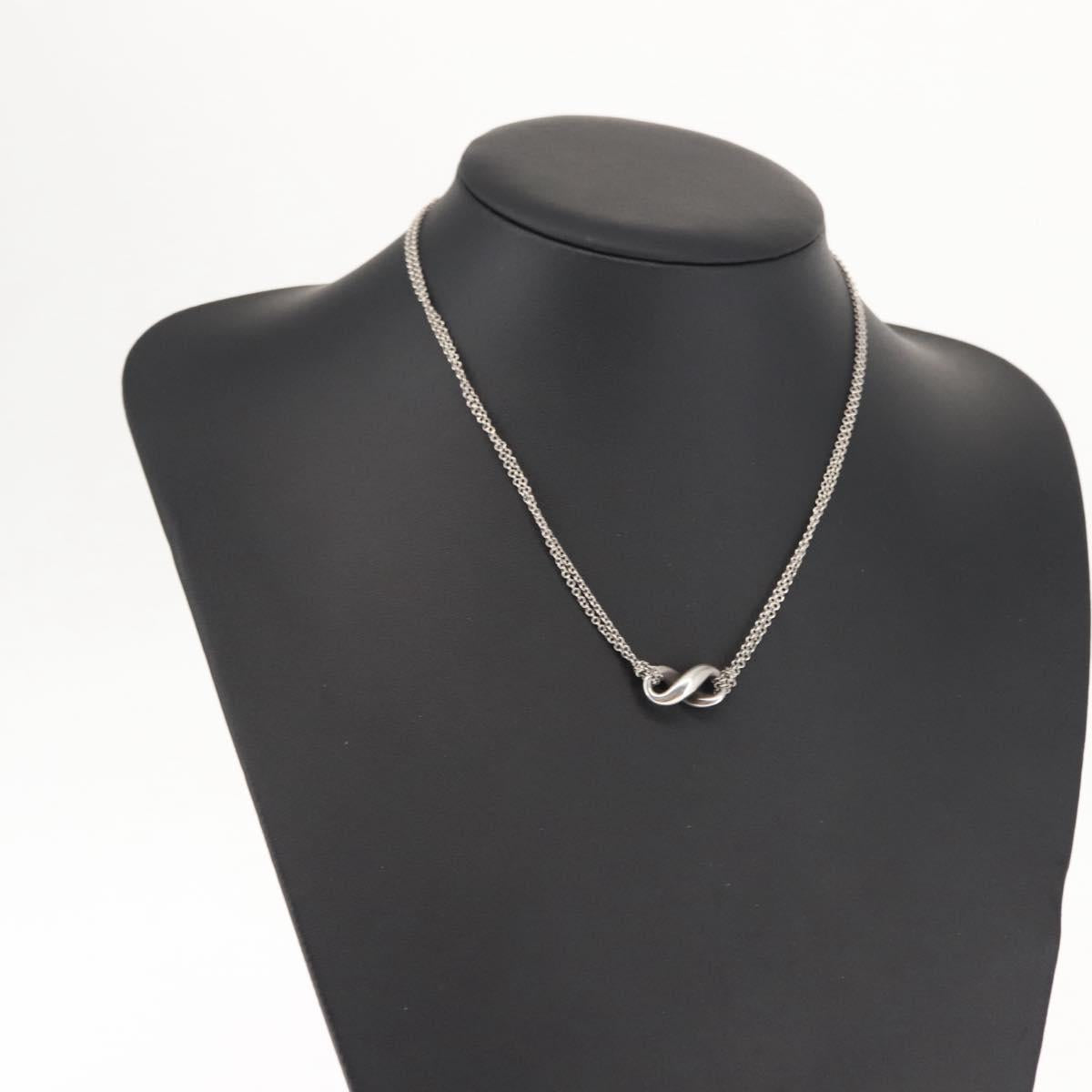 TIFFANY&Co. Infinity Necklace Ag925 Silver Auth SW1647