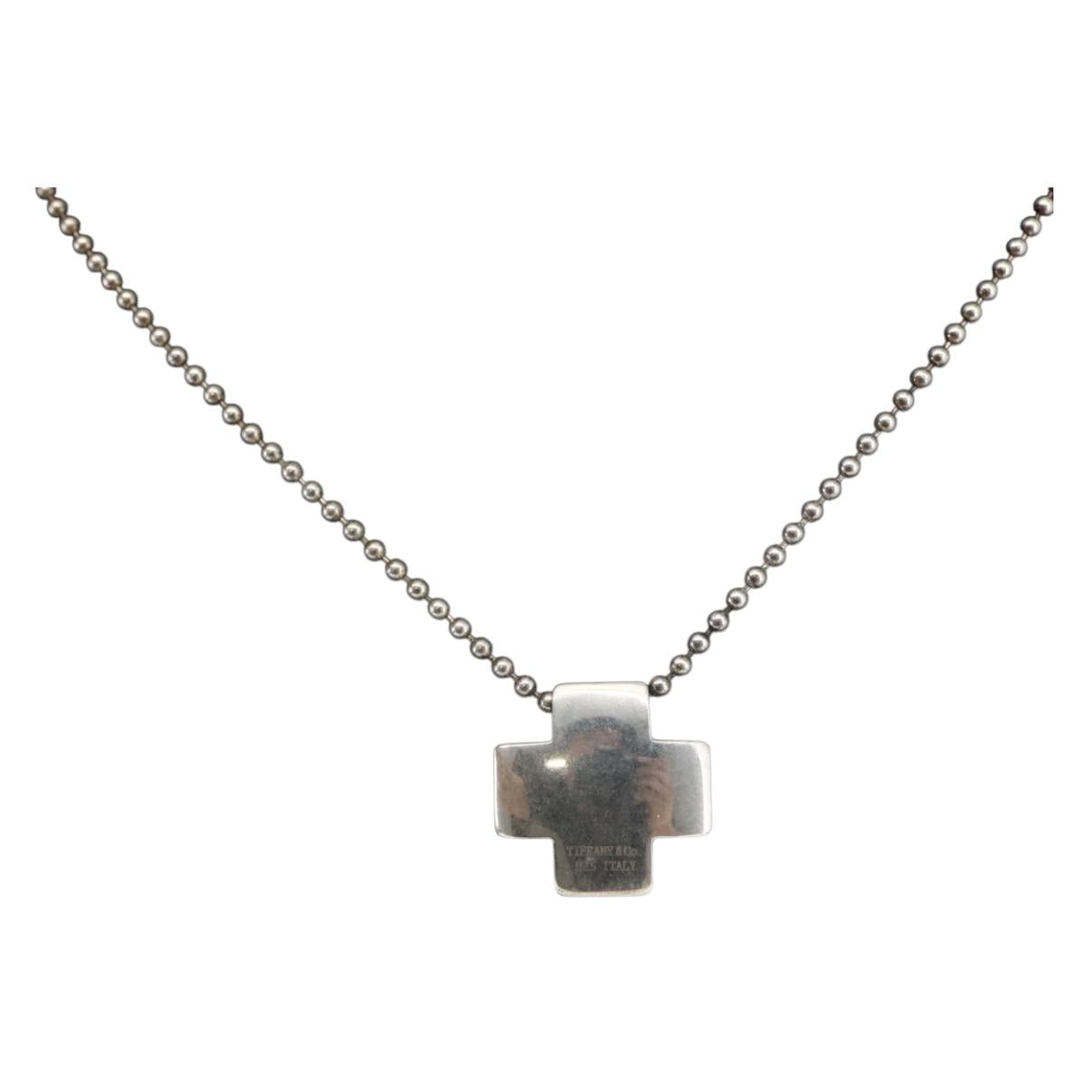 TIFFANY&Co. Roman Cross Necklace Ag925 Silver Auth SW1648