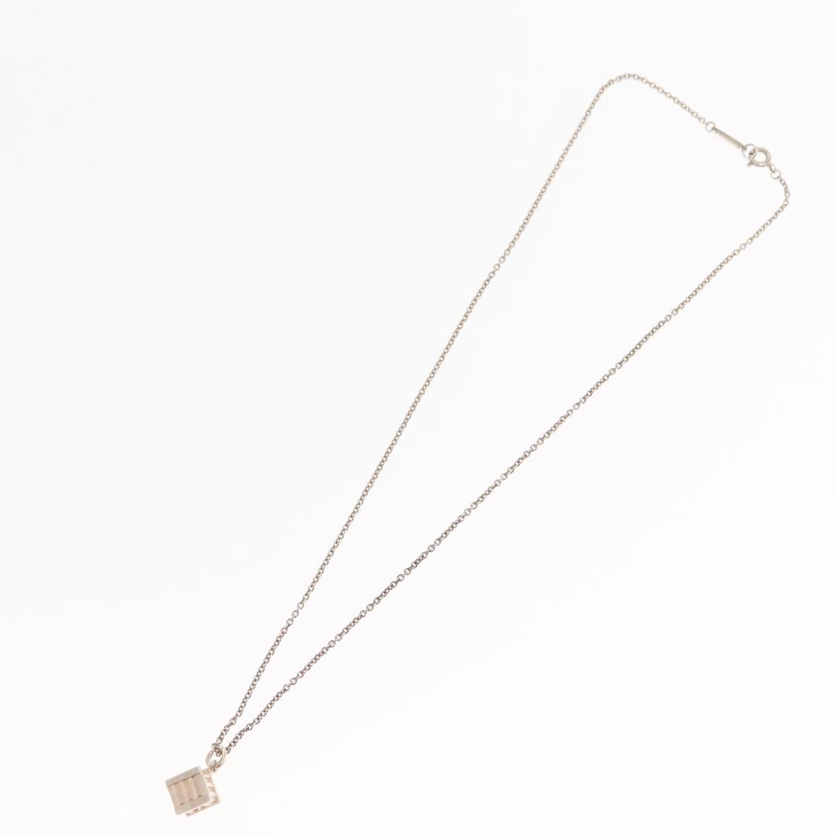 TIFFANY&Co. Atlas Cube Necklace Ag925 Silver Auth SW1649