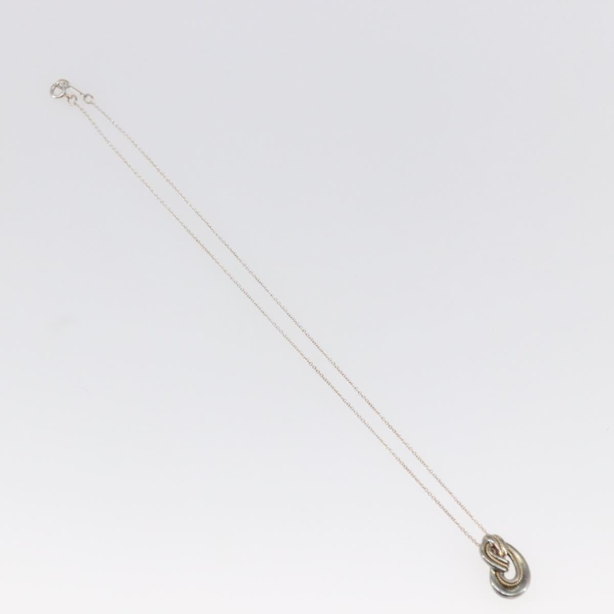 TIFFANY&Co. 18K Twist Knot Necklace Ag925 Silver Auth SW1651