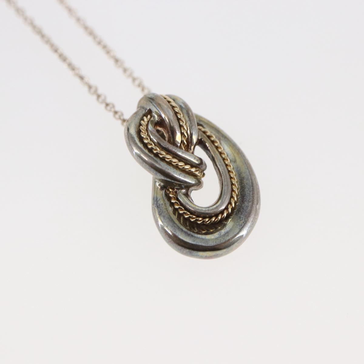 TIFFANY&Co. 18K Twist Knot Necklace Ag925 Silver Auth SW1651