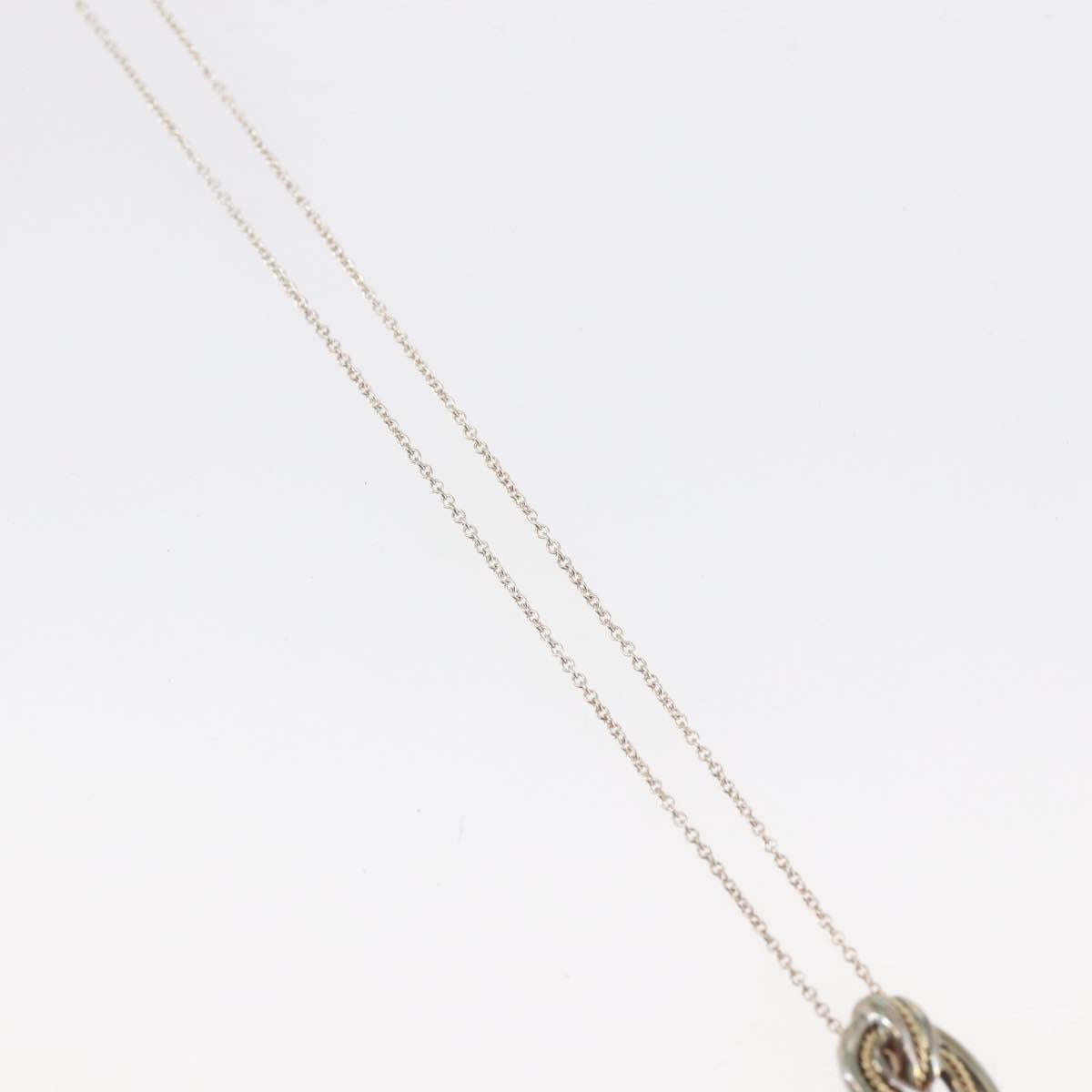 TIFFANY&Co. 18K Twist Knot Necklace Ag925 Silver Auth SW1651