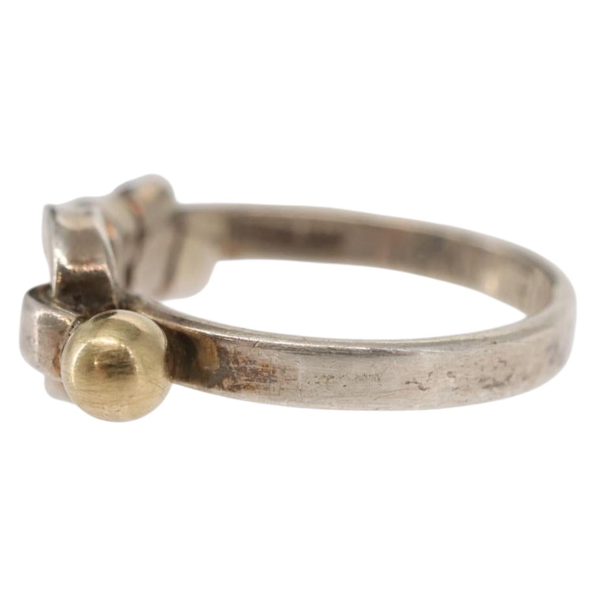 TIFFANY&Co. Love Knot Ring Ag925 K18 Silver Auth SW1656