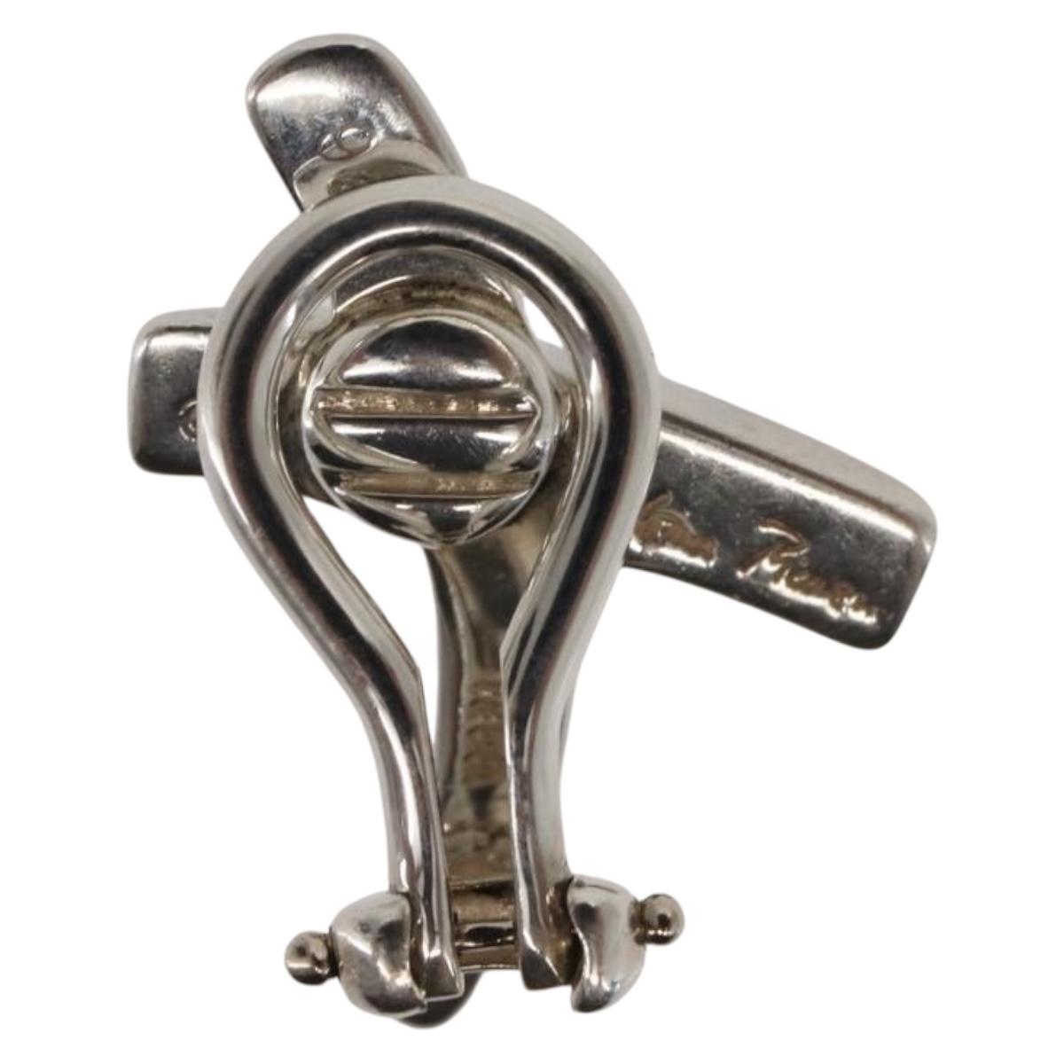 TIFFANY&Co. Kiss X Earring Ag925 Silver Auth SW1657