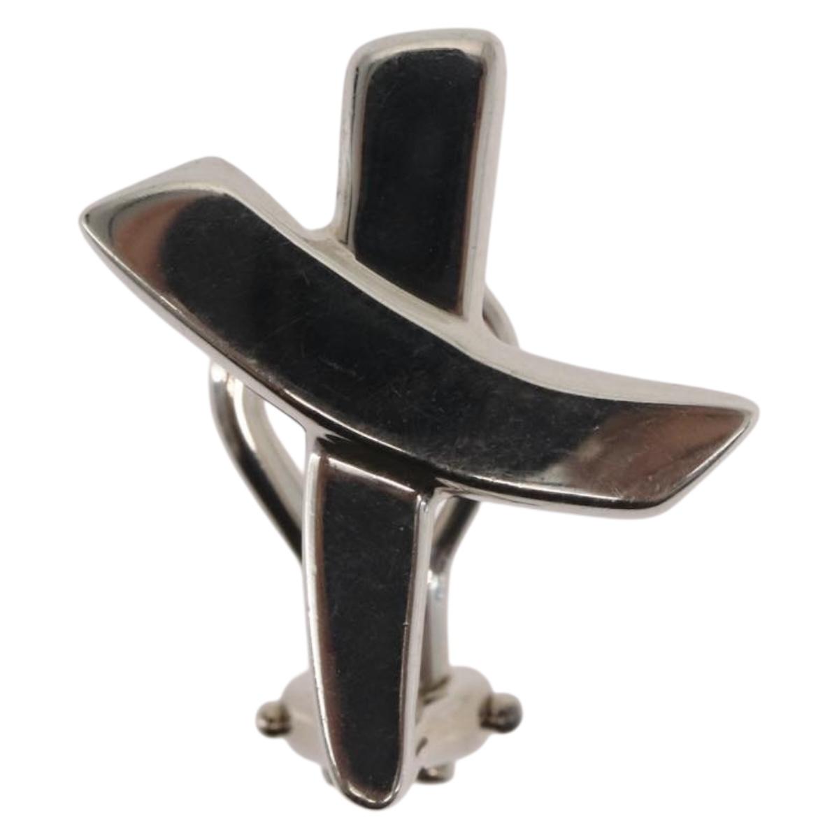 TIFFANY&Co. Kiss X Earring Ag925 Silver Auth SW1657