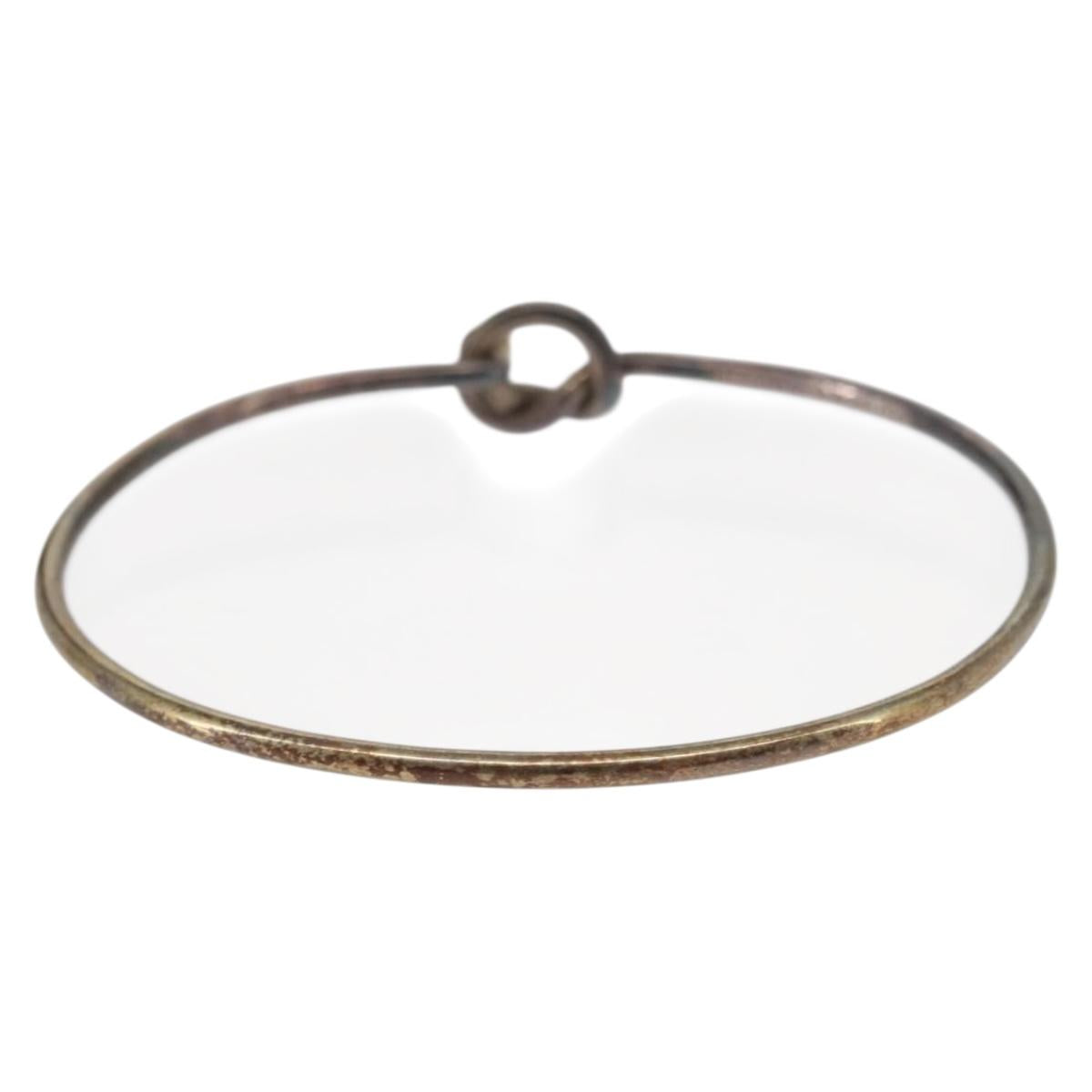 TIFFANY&Co. Bangle Hook & Eye Bracelet Ag925 K18 Silver Auth SW1659