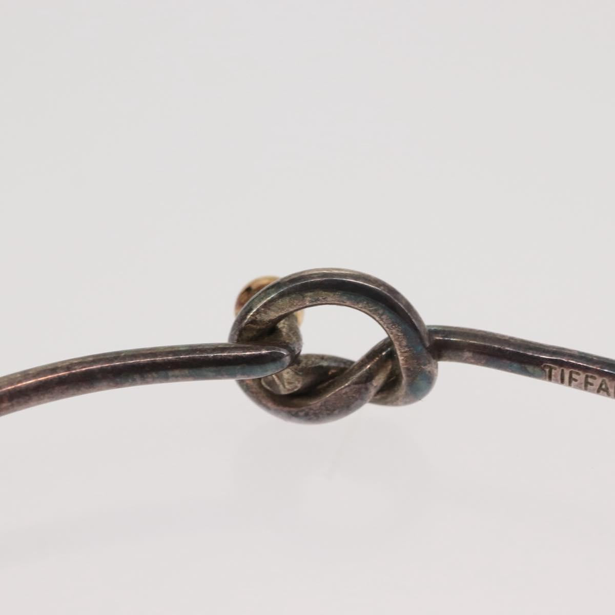 TIFFANY&Co. Bangle Hook & Eye Bracelet Ag925 K18 Silver Auth SW1659