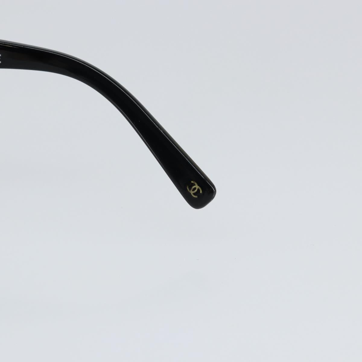 CHANEL Sunglasses Plastic Black CC Auth SW1664