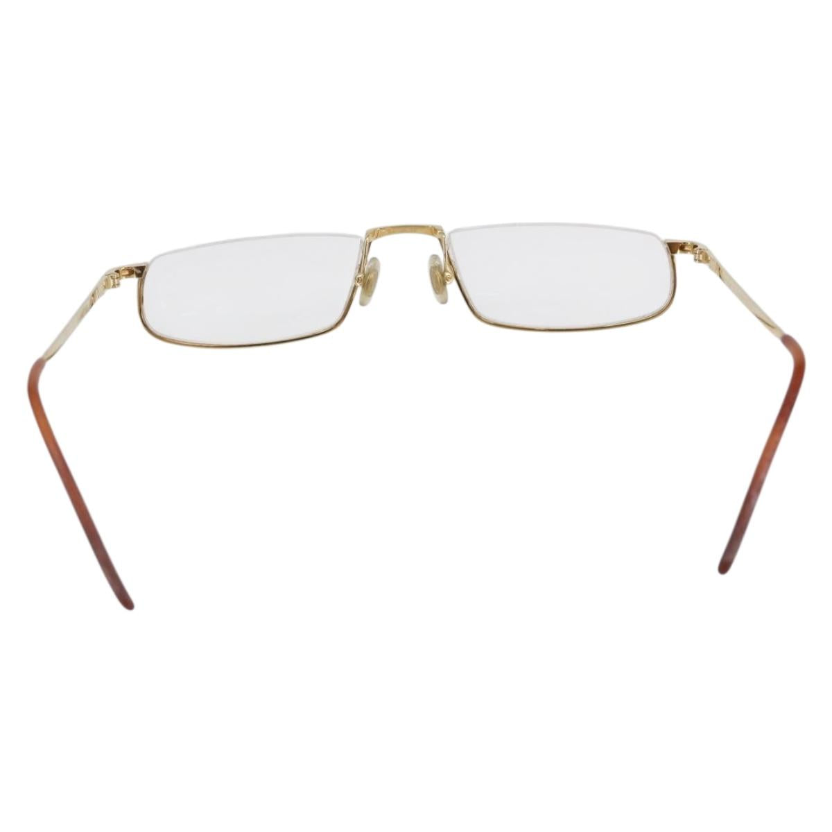 CARTIER Glasses metal Gold Auth SW1666