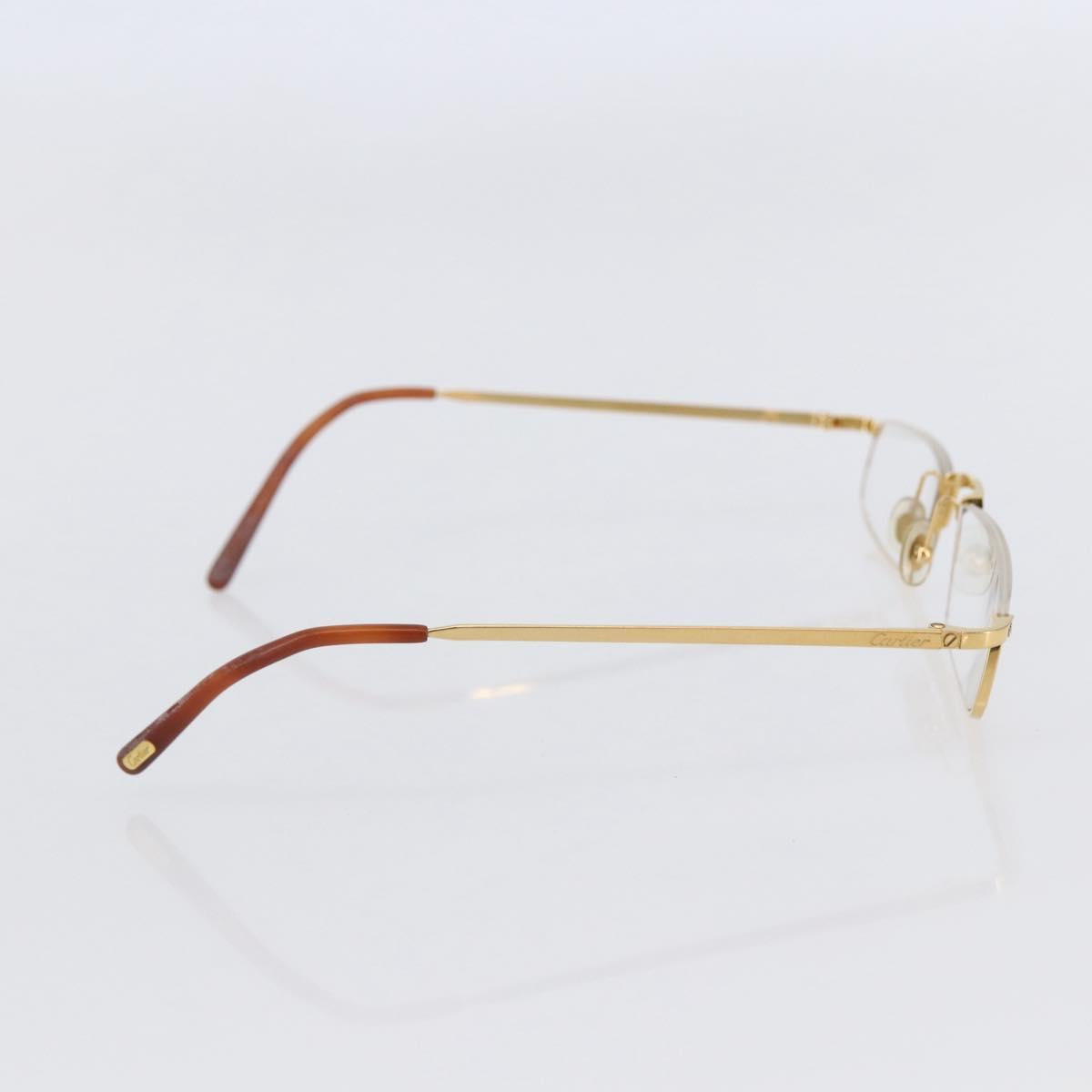 CARTIER Glasses metal Gold Auth SW1666