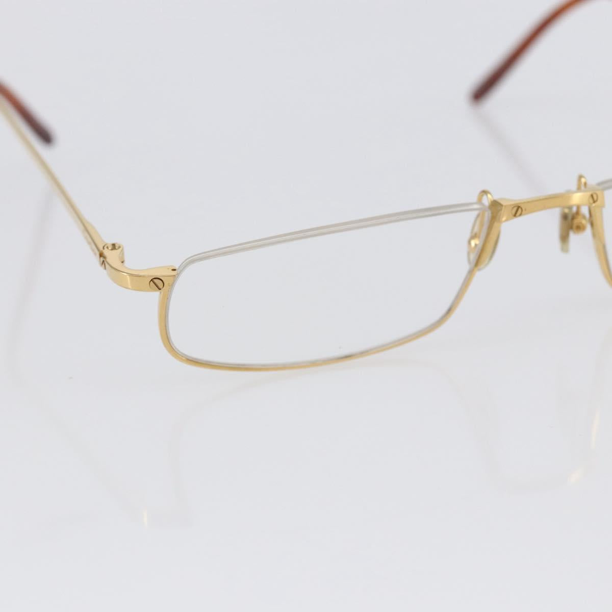CARTIER Glasses metal Gold Auth SW1666